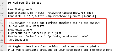 ускорение через htaccess